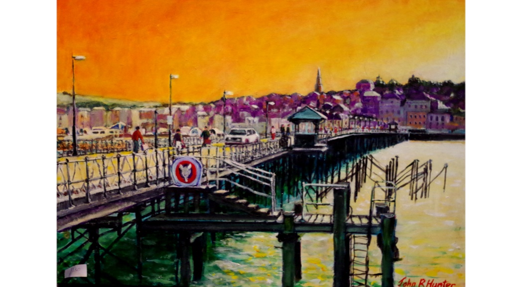 'Ryde Pier 2' by John Hunter Landscape Artist Acrylic on canvas. 70 by 50 cm  180.