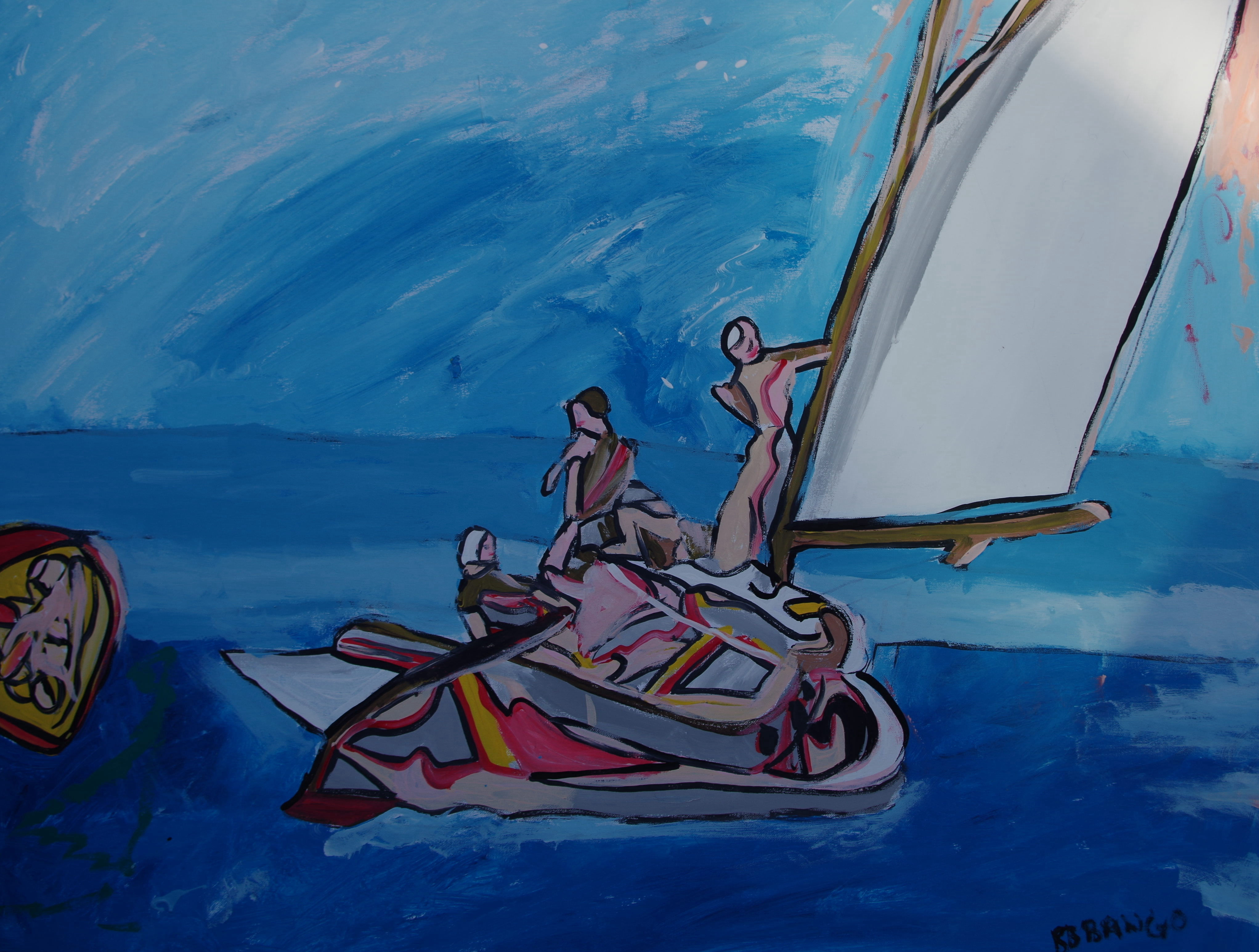 'Sailing near shore' by BB Bango 40 by 30 inch £175