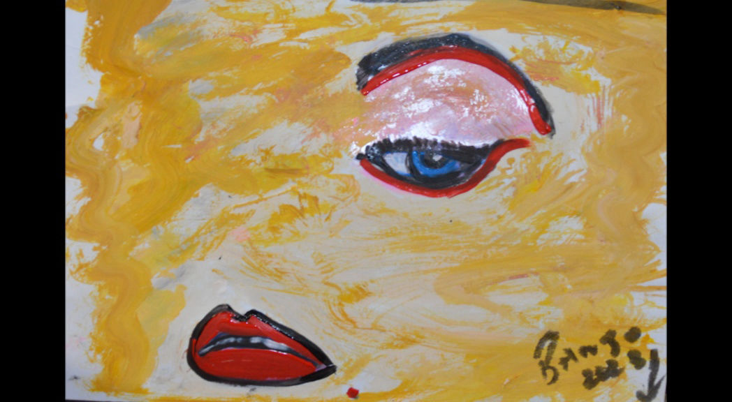 'Eyes and Lips', Pop Art A4 size Acrylic on Paper by BB Bango £25 