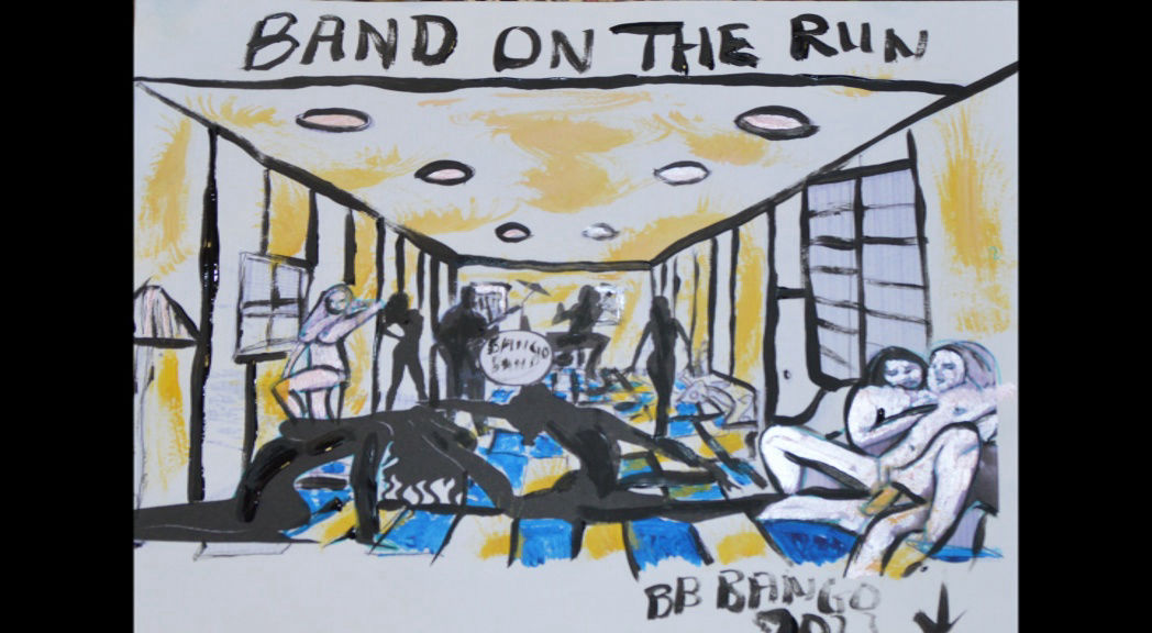 'Band on the Run', A3 size Acrylic on Paper by BB Bango £35 
