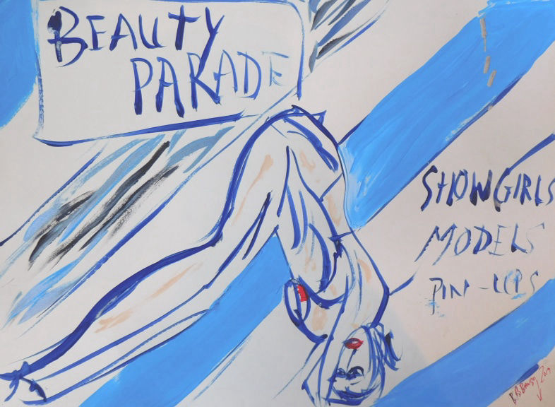 'Beauty Parade' Acrylic on paper A3 size by BB Bango £65