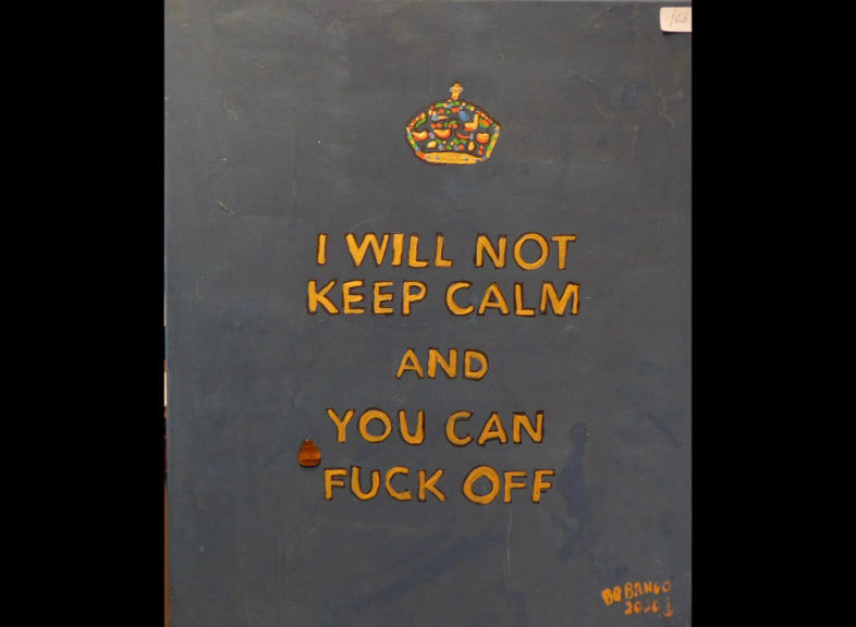 'Keep calm blue' Acrylic on canvas 40 by 30cm size by BB Bango £65