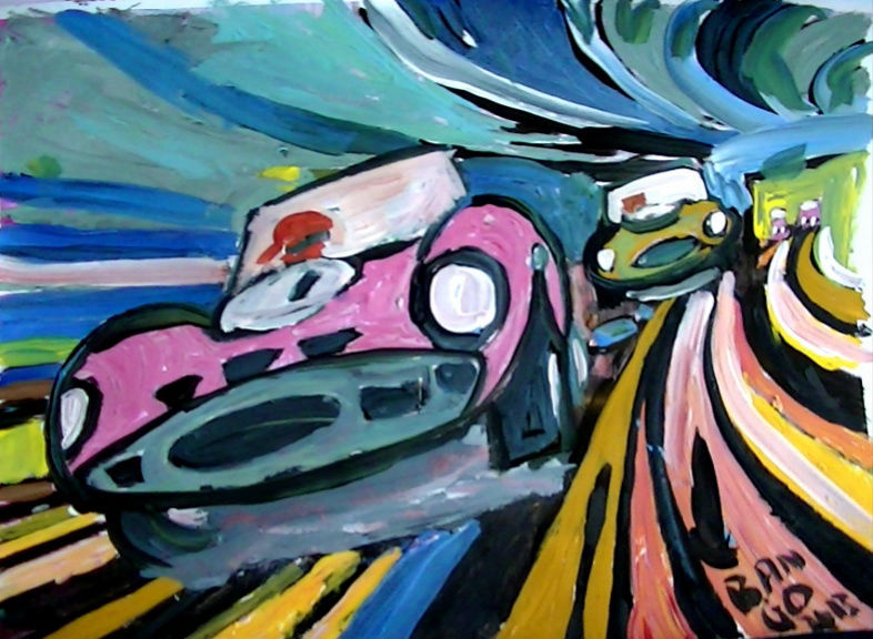 Ferrari 250 GTO A4 size painting £30 also available as postcard