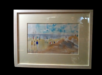 The Late Peter Donnelly Bembridge Beach Watercolour on paper 12*7" Framed 100