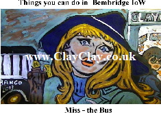 'Miss The Bus' 'Things you can't and can do in Bembridge, IW' Postcard based on original painting by BB Bango