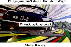 'Motor Racing 2' 'Things you can't and can do in  IW' Postcard based on original painting by BB Bango