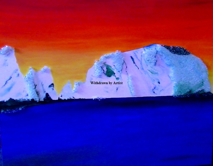 'Cliffs' by Donna Jones Original acylic and broken glass on canvas 100*80cm 400. 