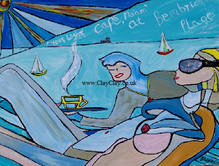 'Cafe at Bembridge' Acrylic on canvas 18 by 24 inch   by BB Bango   £100