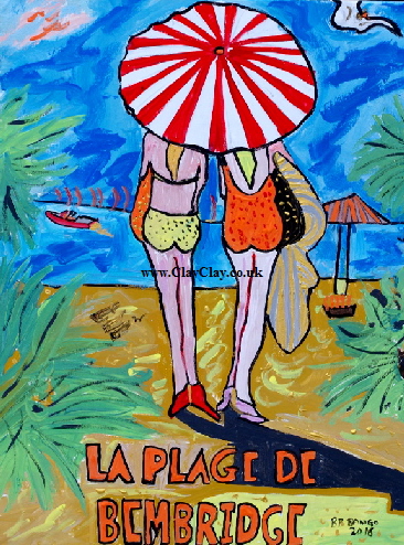 'La Plage de Bembridge' 20 by  30 inches by BB Bango. March 20th 2016 Acrylic on canvas.  100