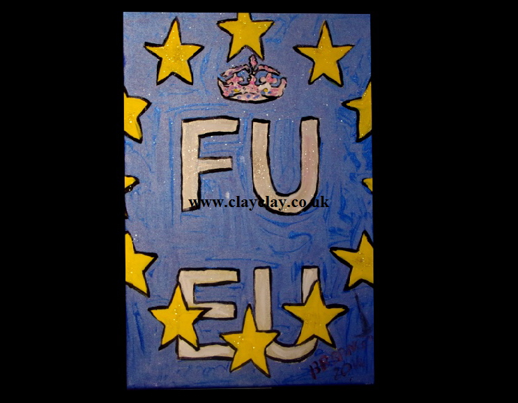 'FU  EU'    Painting by BB Bango in acrylic 18" by 14"  50 On display  Bembridge Shop