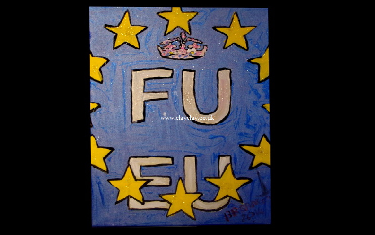'FU  EU'    Painting by BB Bango in acrylic 18" by 14"  £50 On display  Bembridge Shop
