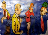 'Saucy Figures 14' by BB Bango to use in new Saucy Postcards acrylic A4 size on paper £40. On display Bembridge Shop