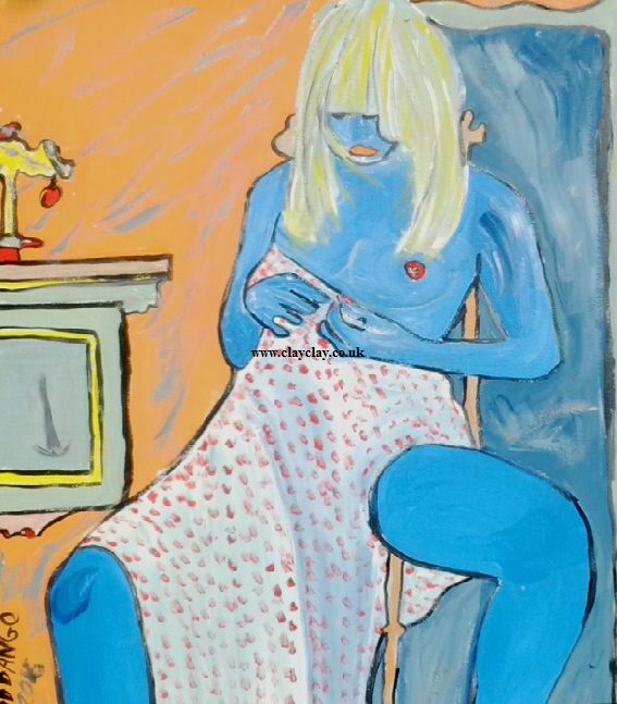 Blue Blonde 3' by BB Bango. Acrylic on canvas.20" by 30". Also postcards available. This picture painted 10th August 2016 . 140