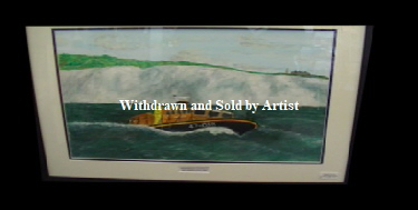Barry Fields. 'Bembridge lifeboat Max Aitken 3'. Acrylic on canvas 37 by 52cm . Framed and glass 95. 