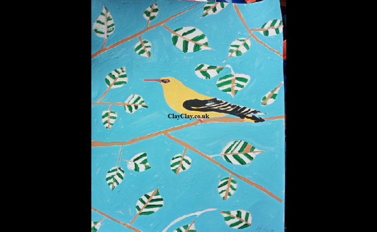 'Birds on a twig' Acrylic on paper A3 size by BB Bango   £65