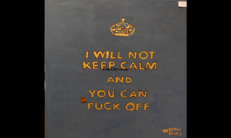 'Keep calm blue' Acrylic on canvas 40 by 30cm size by BB Bango   £65