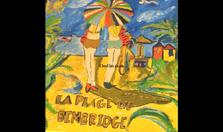'Plage de Bembridge' Acrylic on canvas 40 by 30cm size by BB Bango   £65