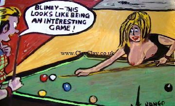 Saucy 'Snooker' A4 size acrylic Painting by BB Bango