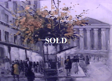 London Originating from artist in st Tropez Acrylic on canvas. 110*110cm 125 On display Bembridge shop 