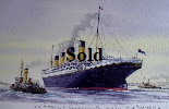 Titanic Southampton Water 10th April 1912. Original Watercolour Unframed 23*17cm 100. On display ClayClay shop. Postcard also Available.