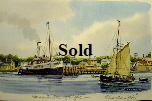 Yarmouth Isle of Wight. Original Watercolour Unframed 26*12cm 100. On display ClayClay shop. Postcard also Available.
