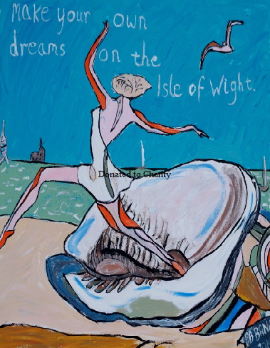 'Dreams on the Isle of wight' Acrylic on canvas 18 by 24 inch   by BB Bango   Donated to charity