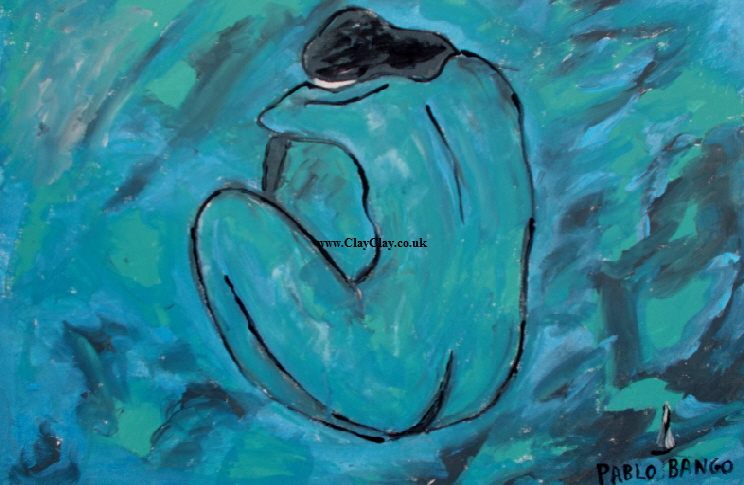'Nude Back'  by  Pablo Bango Acrylic 18*14"  on canvas board 75.