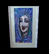 Maureen Lavery. 'Eyes Shut'. Acrylic on Board . 34 by 27cm . Framed and glass 85. On Display Bembridge Shop.