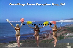BC11 'Greetings from Isle of Wight Views' Saucy Brikini postcard Compton Bay