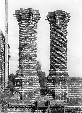 The fashion for chimneys in the Tudor period was for elaborate decoration using both cut and purpose-moulded brick. This example of spiral decoration at Layer Marney Hall is typical.  Click on photo for link to Nathaniel Lloyd , Brick Author in the 1920s and 30s, on 'Brick History' page.