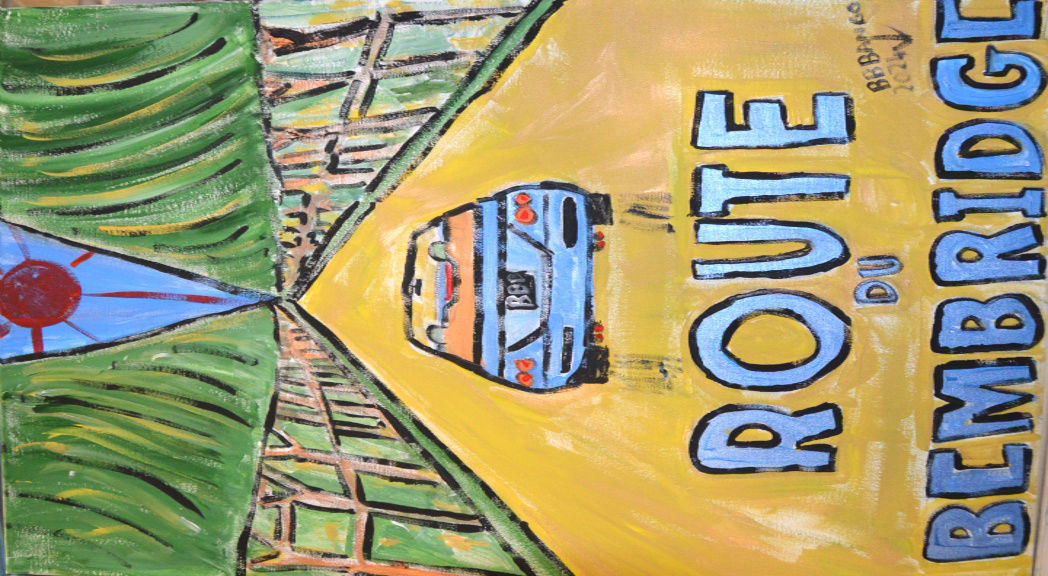 'Route du Bembridge', Pop Art 39 by 49cm Acrylic on Canvas by BB Bango £60 SOLD