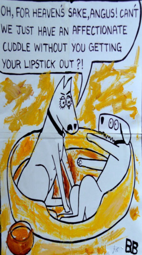 'Lipstick' A2 Acrylic on paper by BB Bango SOLD