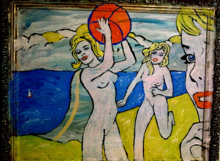 Beach Nudes on Bembridge Beach inspired by Roy Lichtenstein 590*900mm 85 Can be personalised to your own colours and annotation