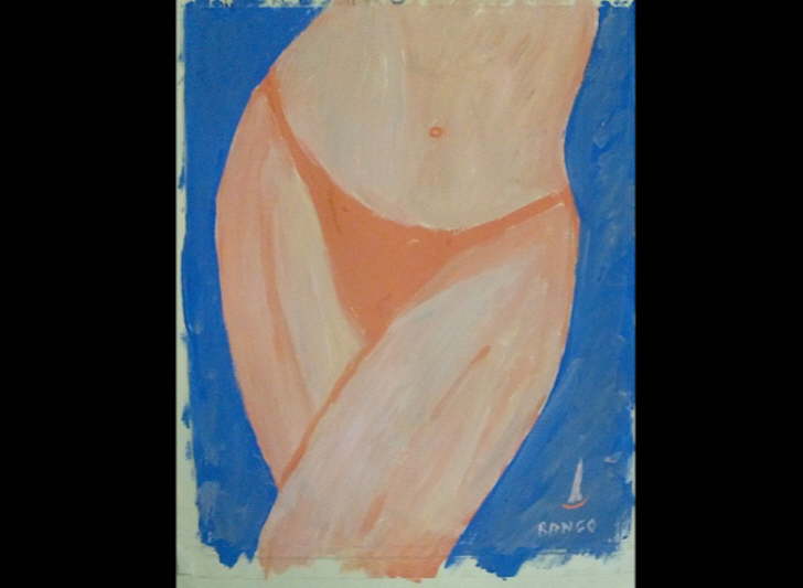 Acrylic on paper Bikini 1 Framed' Inspired by Chuck Miller 400*500mm 30