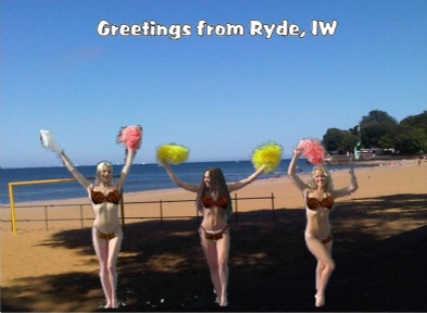 Greetings from Ryde Saucy Brikini postcard