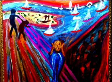 BB Bango. The Scream at Ryde Pier. Acrylic on Canvas. £1,000,000